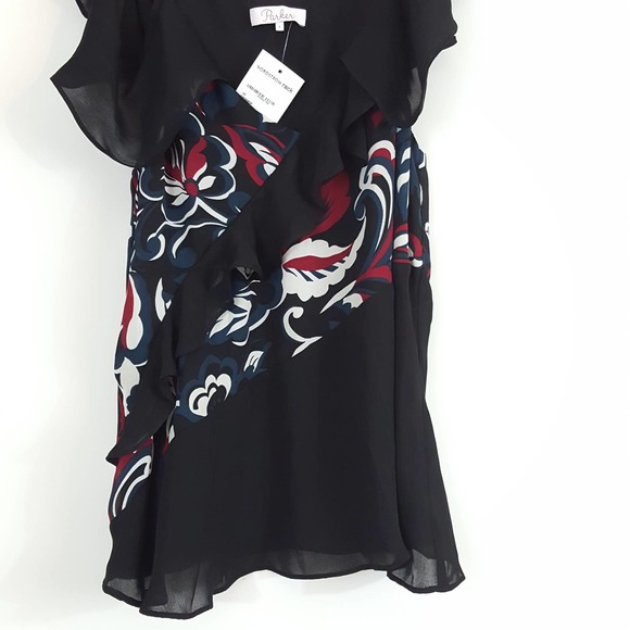 Parker Black and Red Floral Blouse - Picture 3 of 11